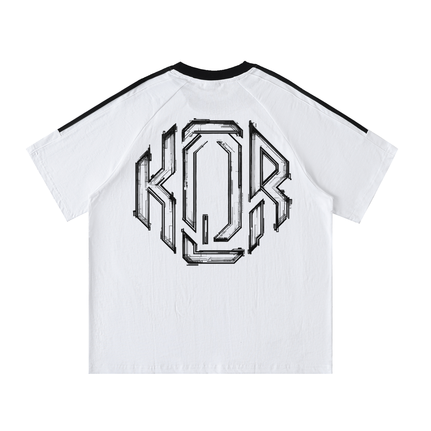 Contrast Tape Crewneck Cotton T-Shirt