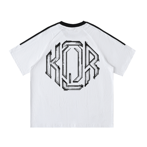 Contrast Tape Crewneck Cotton T-Shirt