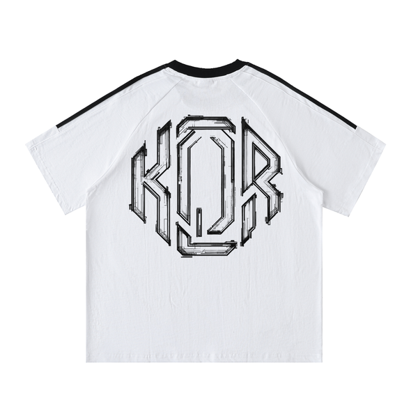 Contrast Tape Crewneck Cotton T-Shirt