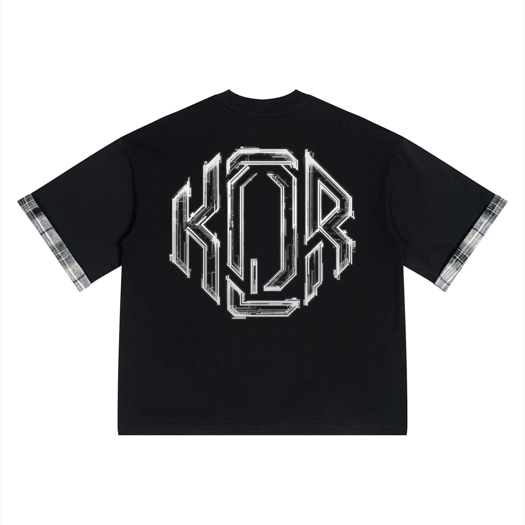 Unisex Plaid Paneled T-Shirt