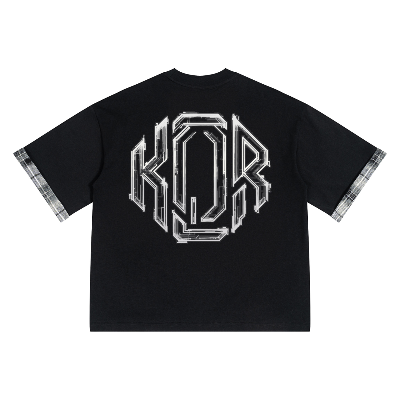 Unisex Plaid Paneled T-Shirt