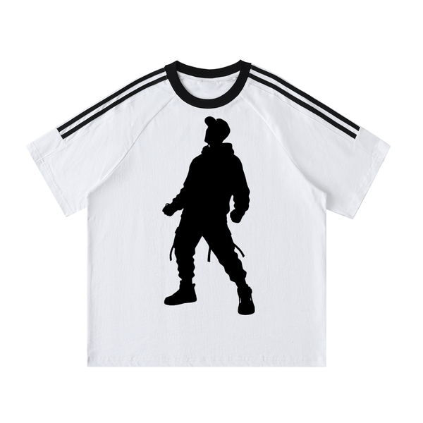 Contrast Tape Crewneck Cotton T-Shirt
