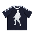 Contrast Tape Crewneck Cotton T-Shirt
