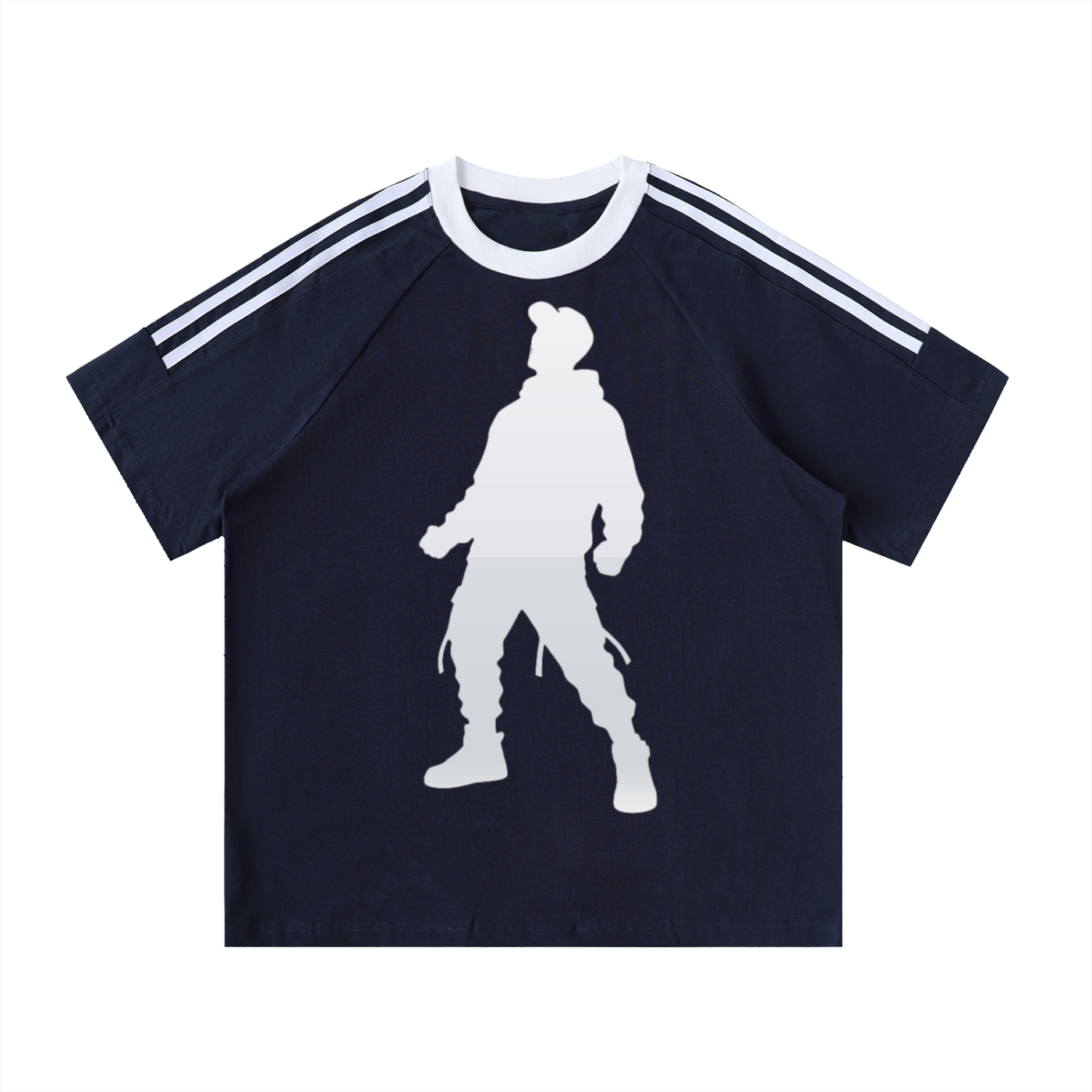 Contrast Tape Crewneck Cotton T-Shirt