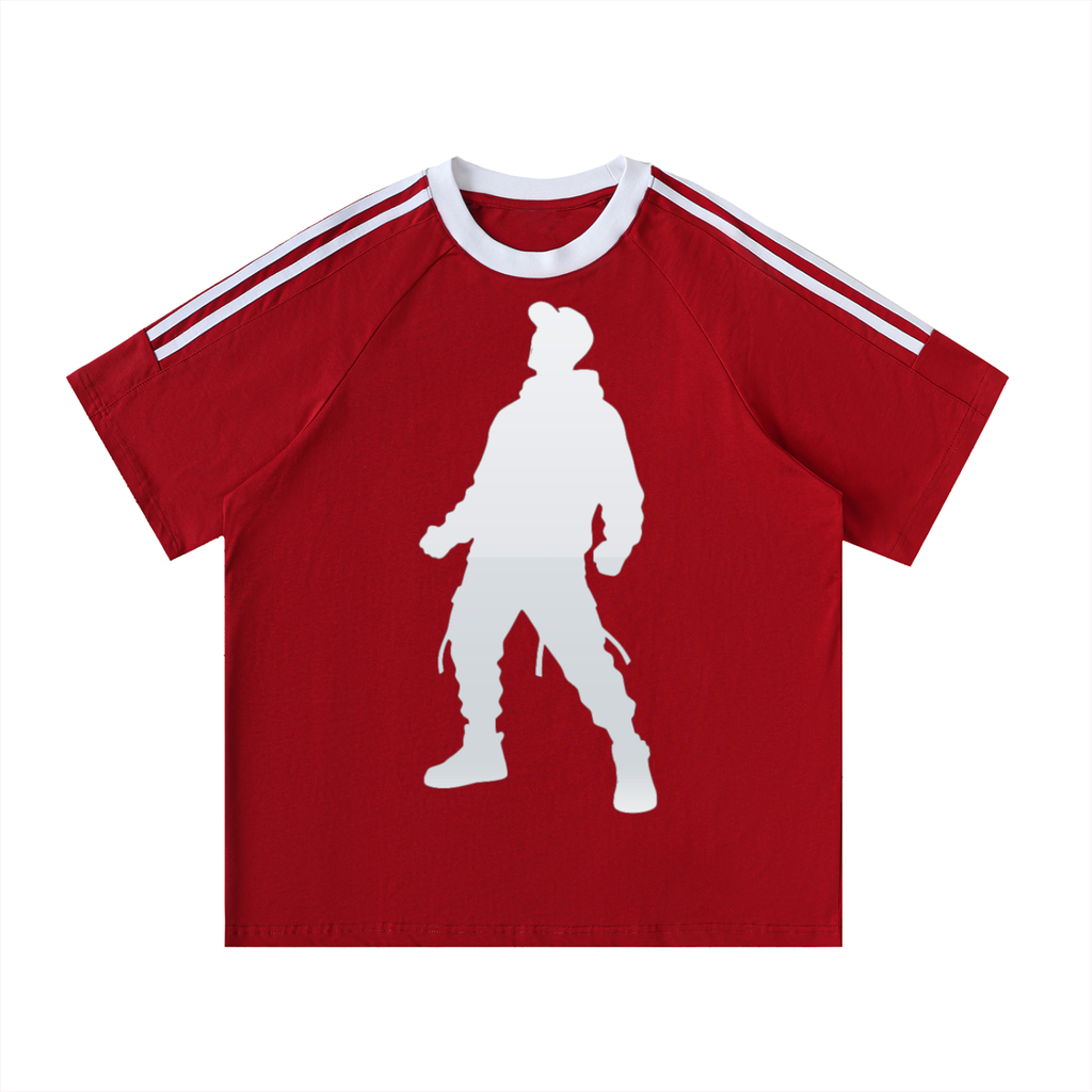 Contrast Tape Crewneck Cotton T-Shirt