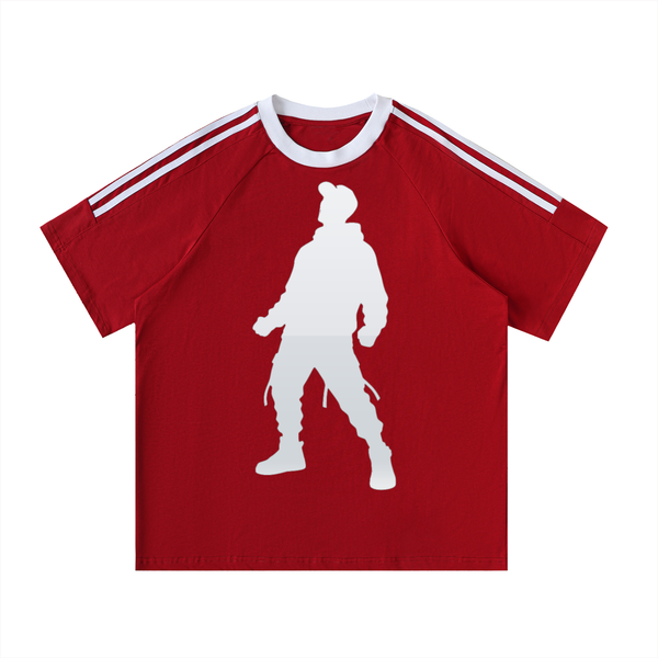 Contrast Tape Crewneck Cotton T-Shirt