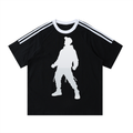 Contrast Tape Crewneck Cotton T-Shirt