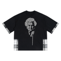 Unisex Plaid Paneled T-Shirt