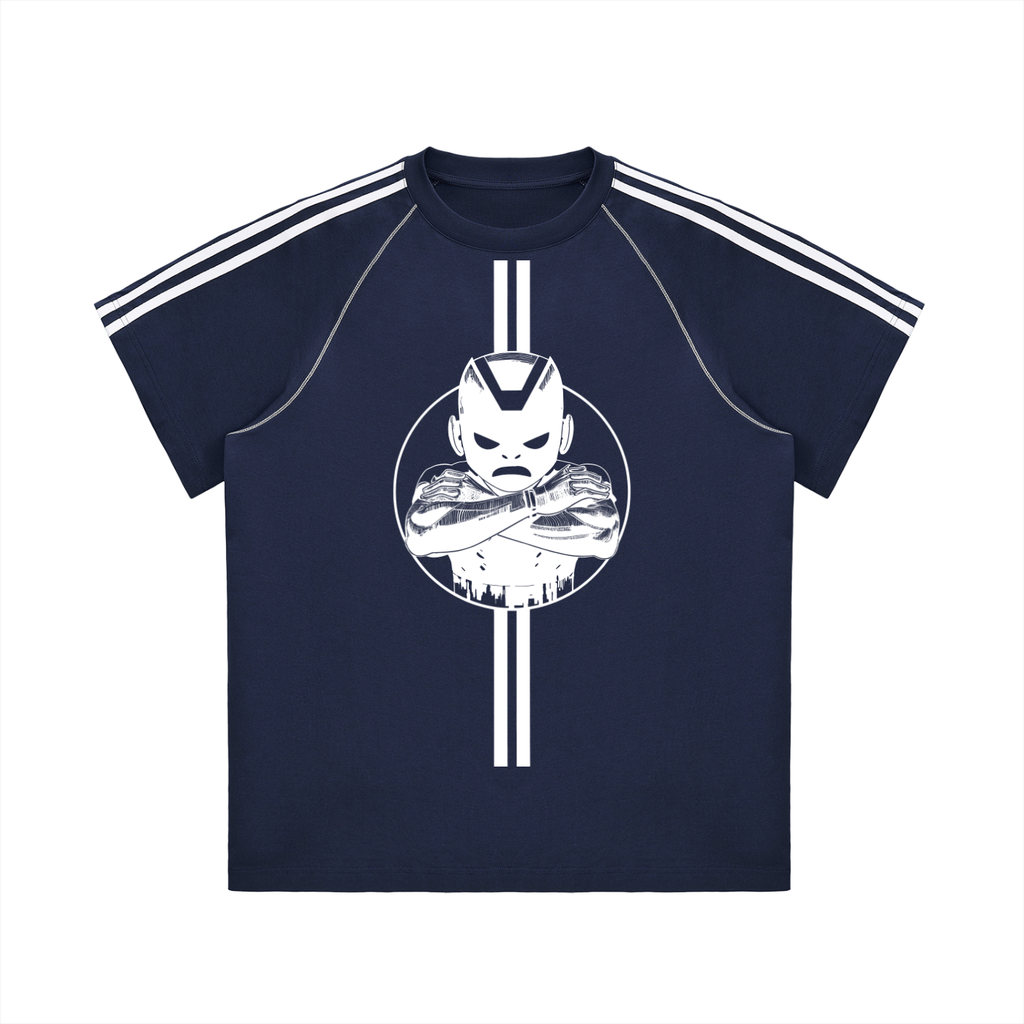 Striped Contrast Stitch T-Shirt