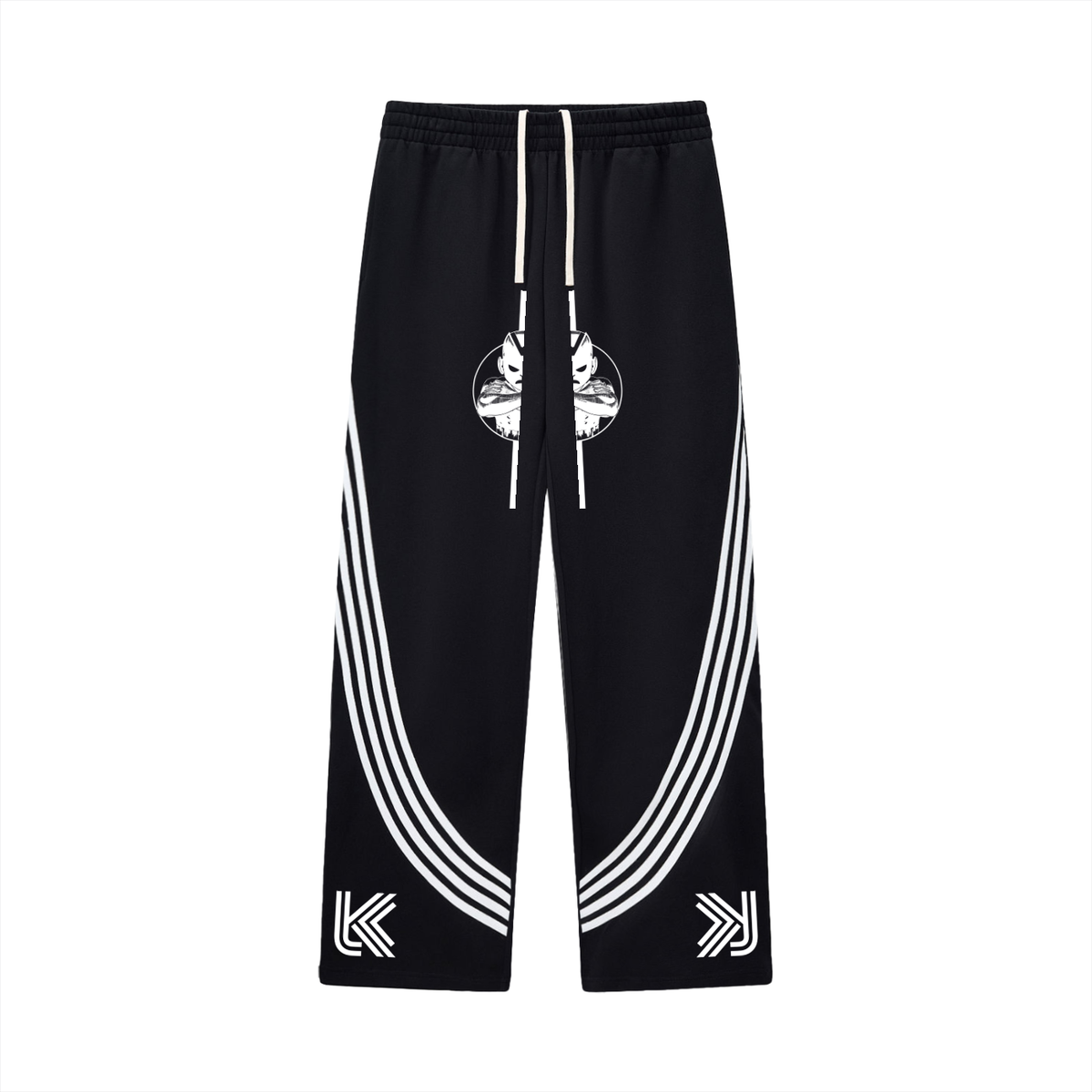 Curved Stripe Straight Sweatpants