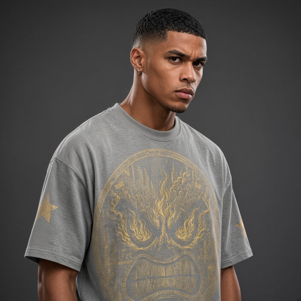 No smile  vintage style oversized T-shirt