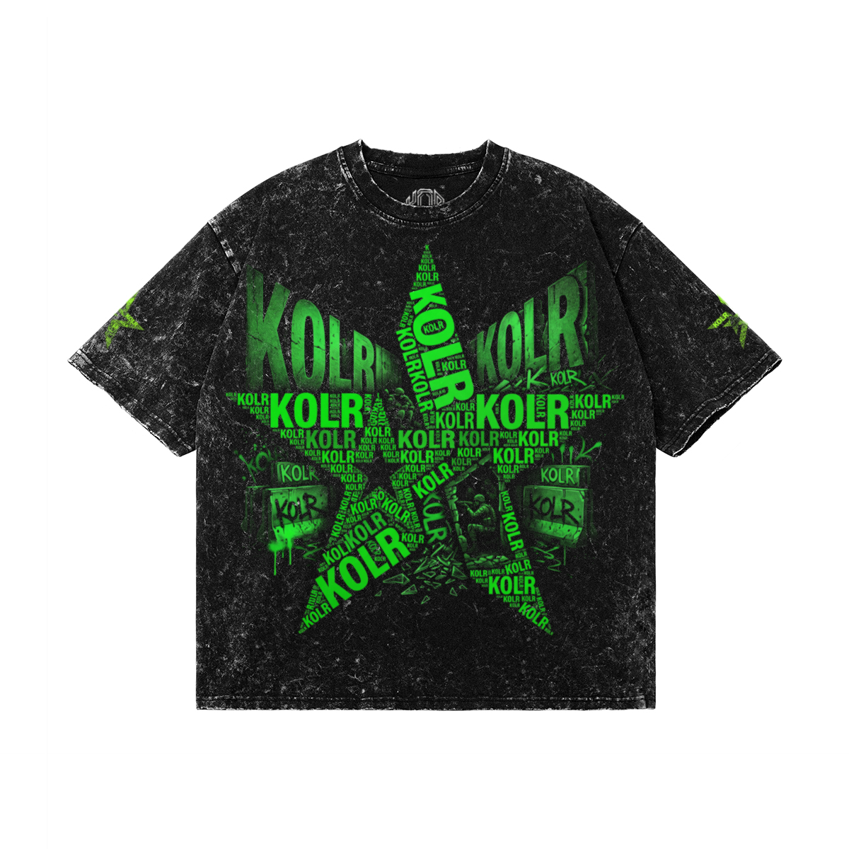 T-shirt Oversize 260g/m² en délavage acide – Édition "Vert Néon"